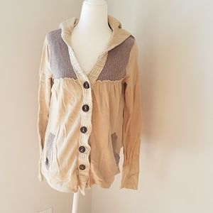Free People hooded button cardigan